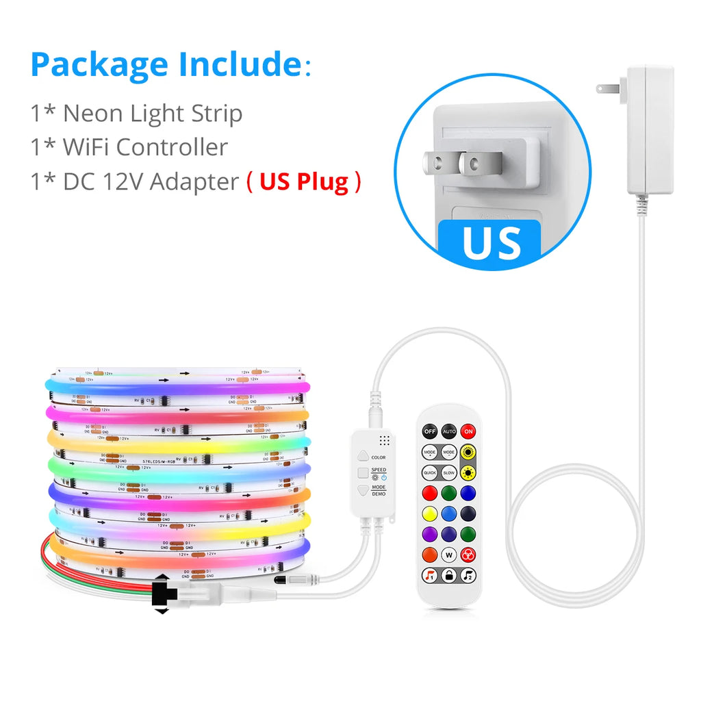 TUYA Smart DC12V RGBIC COB Strip Light 576Leds/M WS2811 Support APP Voice Control Segmented Dimming Alexa Google Home Room Decor