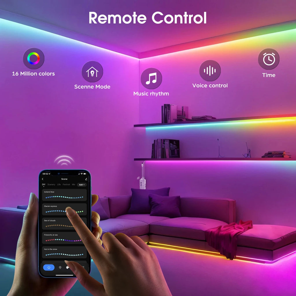 TUYA Smart DC12V RGBIC COB Strip Light 576Leds/M WS2811 Support APP Voice Control Segmented Dimming Alexa Google Home Room Decor