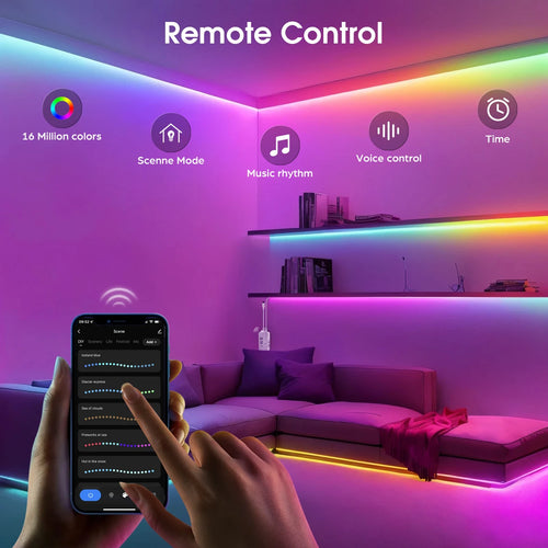 TUYA Smart DC12V RGBIC COB Strip Light 576Leds/M WS2811 Support APP Voice Control Segmented Dimming Alexa Google Home Room Decor